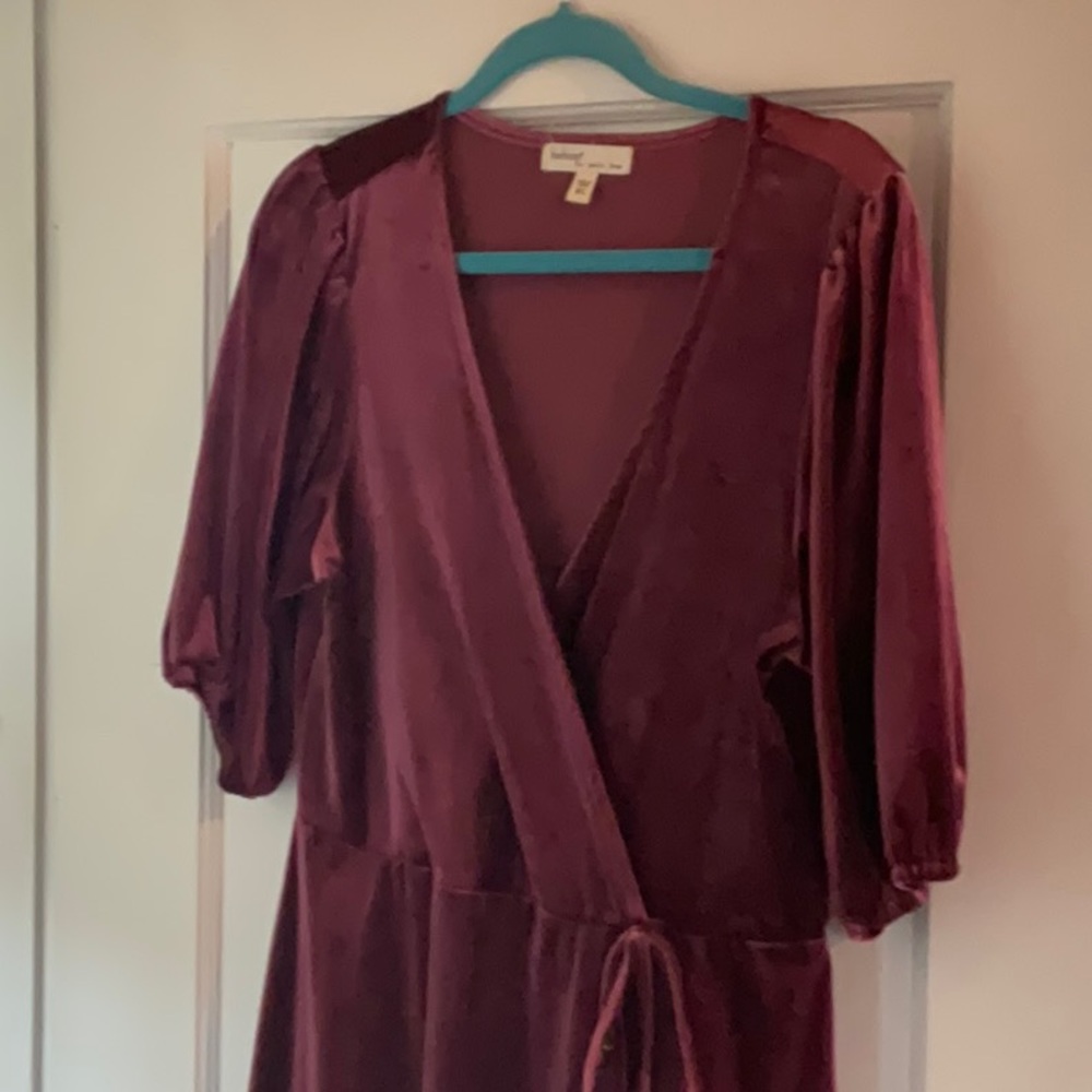 BeBop Mauve Velvet Wrap Mini Dress XL